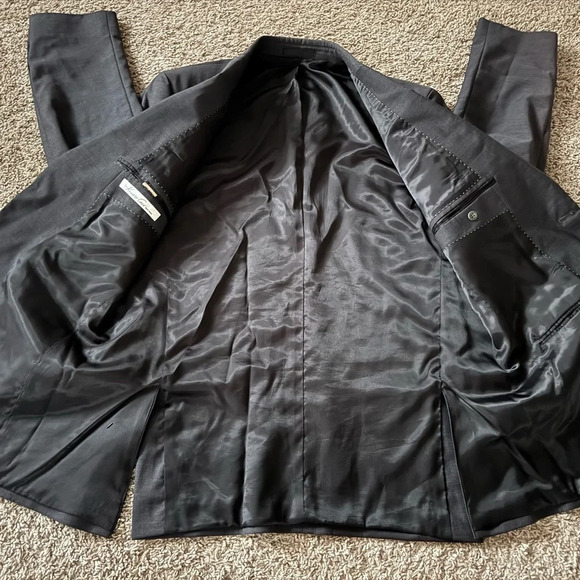 Kenneth Cole New York Mens Gray Two Button Blazer Jacket 100% Wool Size 42R - Picture 4 of 6